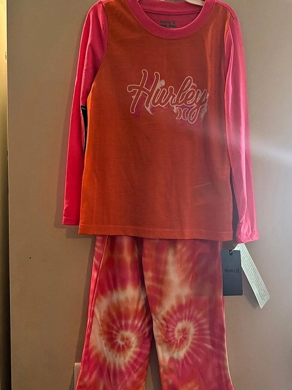 Hurley Sunset Glow Girls Size 6 Tie-Dye 2-Piece Set NWT
